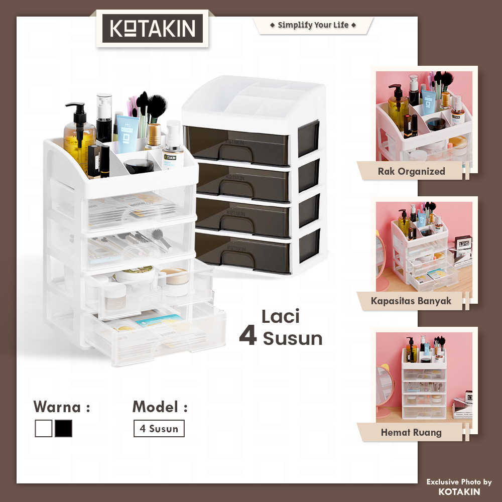 Tempat Make Up Rak Kosmetik 4 Susun
